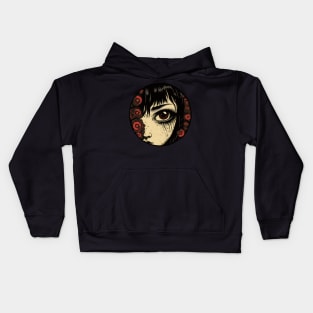 Peeking Goth Girl Kids Hoodie